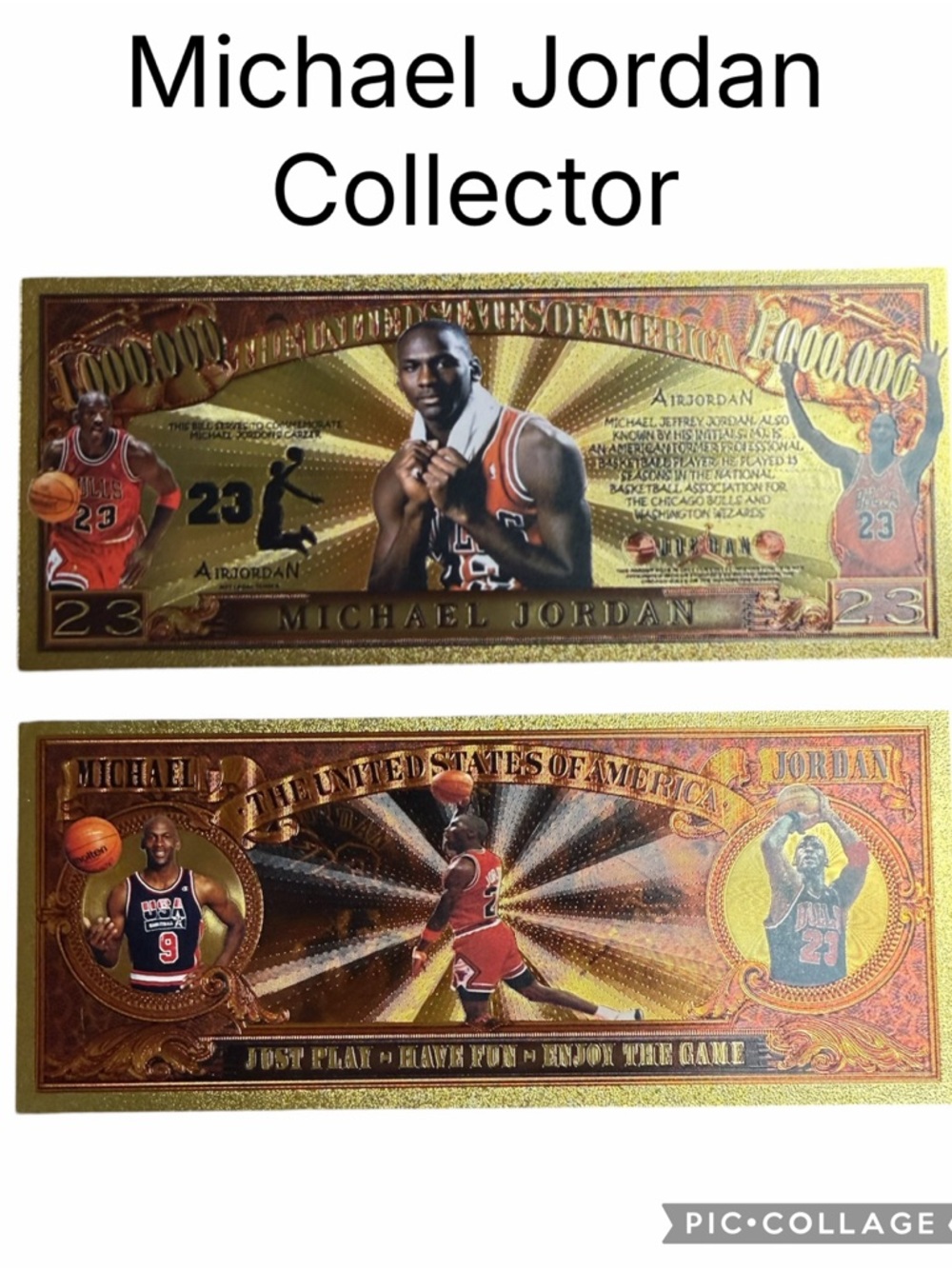 Gold Michael Jordan Commemorative Bank Note